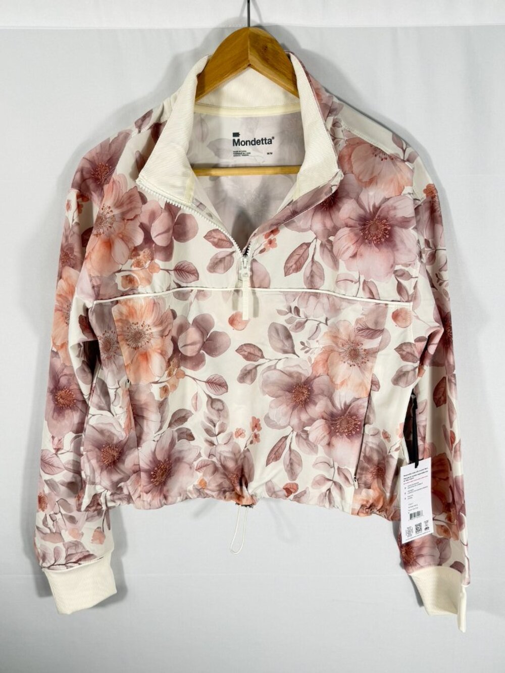 Mondetta Half Zip Pullover Jacket in Sunset Floral NWT XS